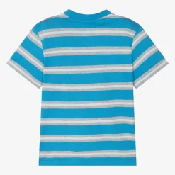Blue Striped Cotton T-Shirt