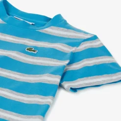 Blue Striped Cotton T-Shirt