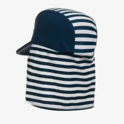 Blue Striped Swim Hat (UPF 50+)