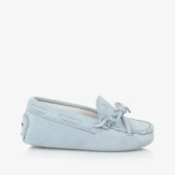 Blue Suede Leather Pre-Walker Moccasins