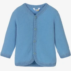 Blue Thermal Wool Cardigan