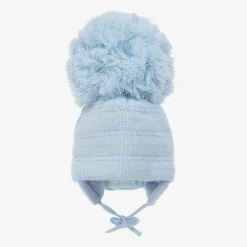 Blue Tuva Giant Pom-Pom Hat