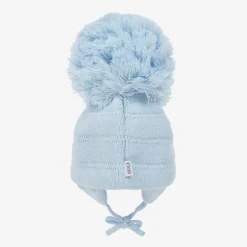 Blue Tuva Giant Pom-Pom Hat