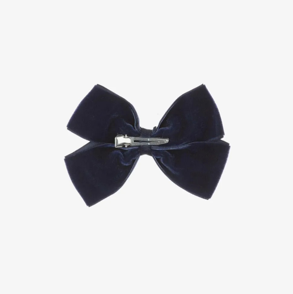 Blue Velvet Bow Hair Clip (11cm)
