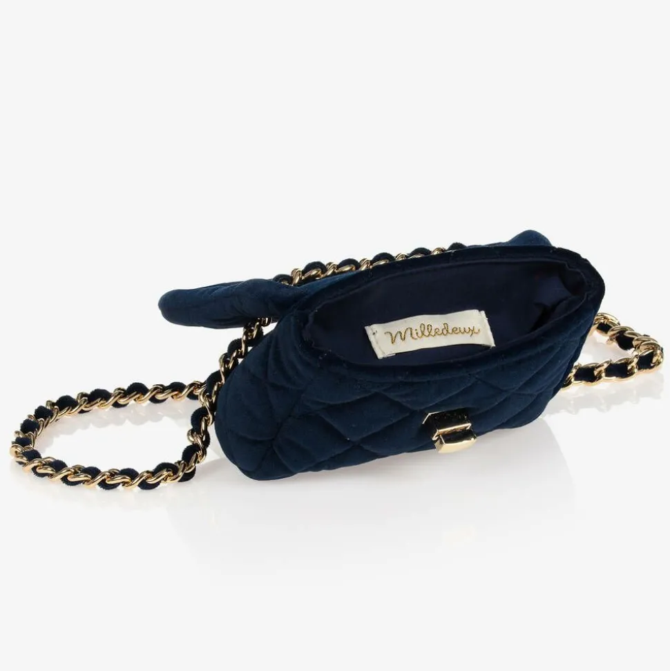 Blue Velvet Quilted Bag (13cm)