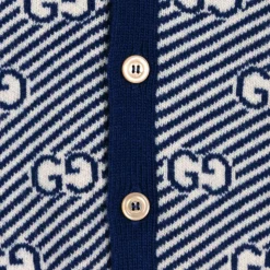 Blue Wool GG Baby Cardigan
