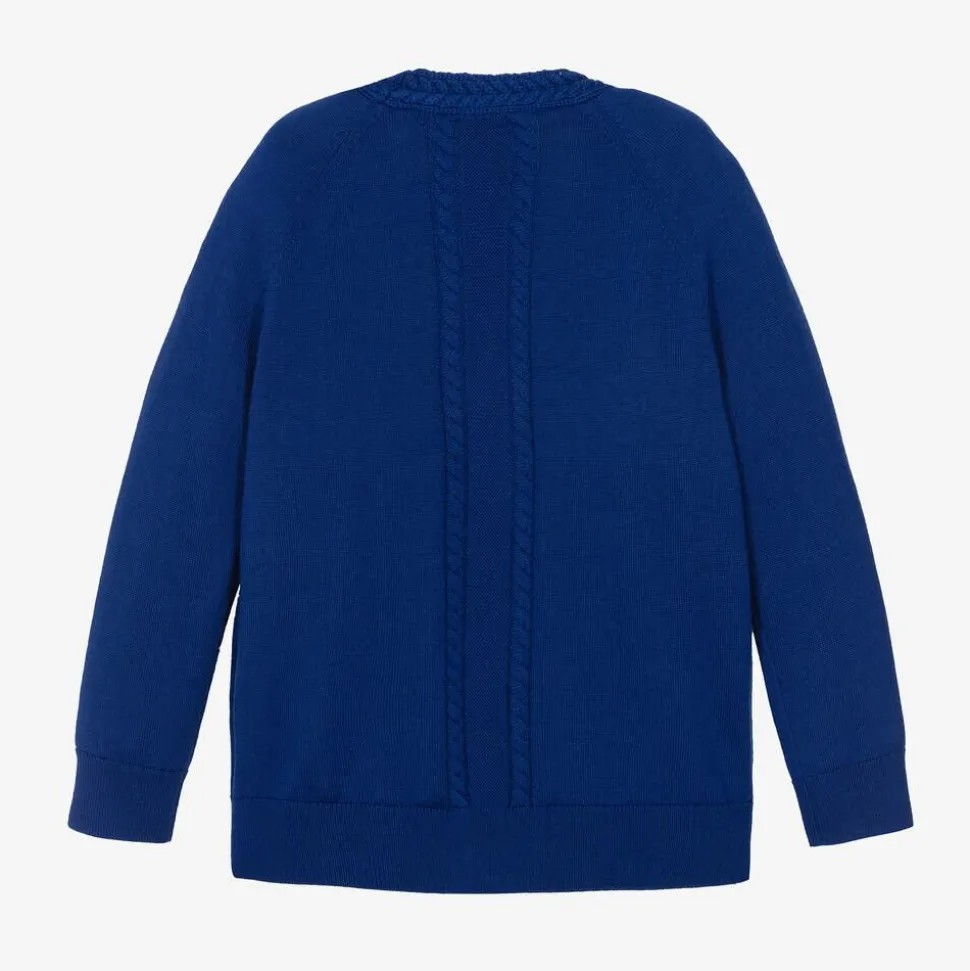 Blue Wool Knit EKD Cardigan