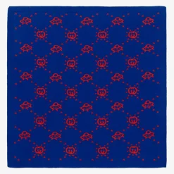 Blue Wool Knitted Interlocking G Blanket (85cm)