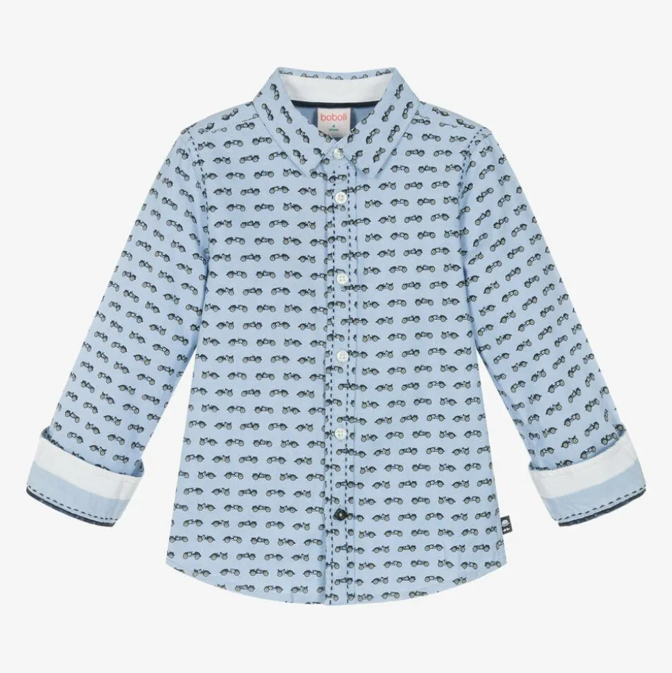 Boys Beige & Blue Needlecord Trouser Set