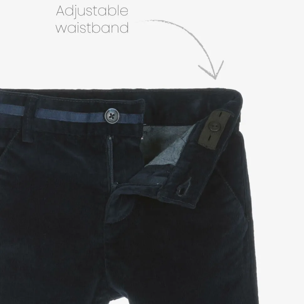 Boys Beige & Blue Needlecord Trouser Set