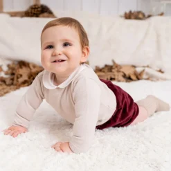 Boys Beige & Red Shorts Set