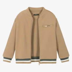 Boys Beige Bomber Jacket