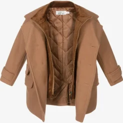 Boys Beige Coat & Hat Set