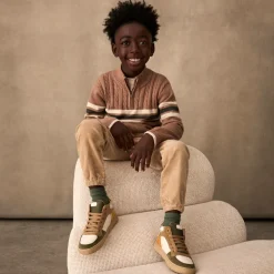 Boys Beige Cotton & Wool Sweater