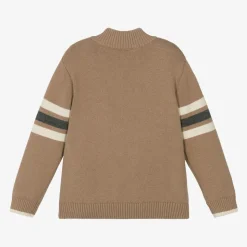 Boys Beige Cotton & Wool Sweater