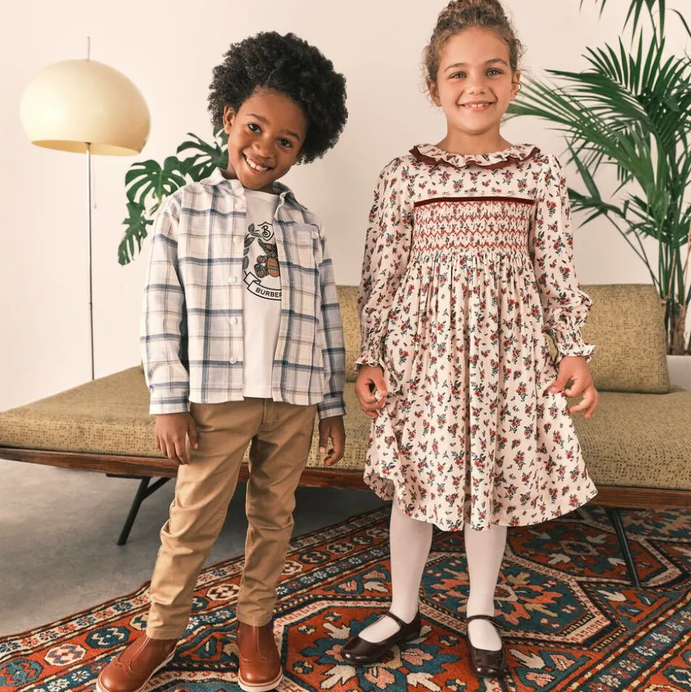 Boys Beige Cotton Chino Trousers