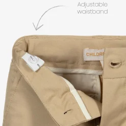 Boys Beige Cotton Chino Trousers