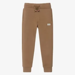 Boys Beige Cotton Joggers