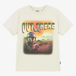 Boys Beige Cotton Out There T-Shirt
