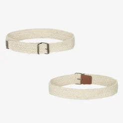 Boys Beige Cotton Stripe Shorts Suit