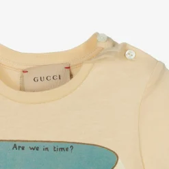 Boys Beige Cotton T-Shirt