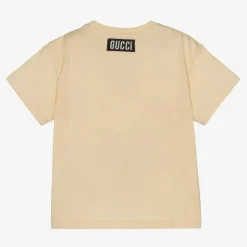 Boys Beige Cotton T-Shirt
