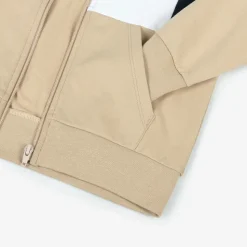 Boys Beige Cotton Zip-Up Top