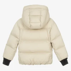 Boys Beige Down Padded Mandres Ski Jacket