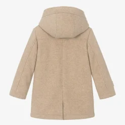 Boys Beige Felted Duffle Coat