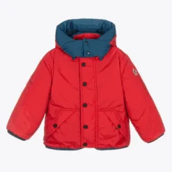 Boys Beige Fleece & Down Reversible Jacket