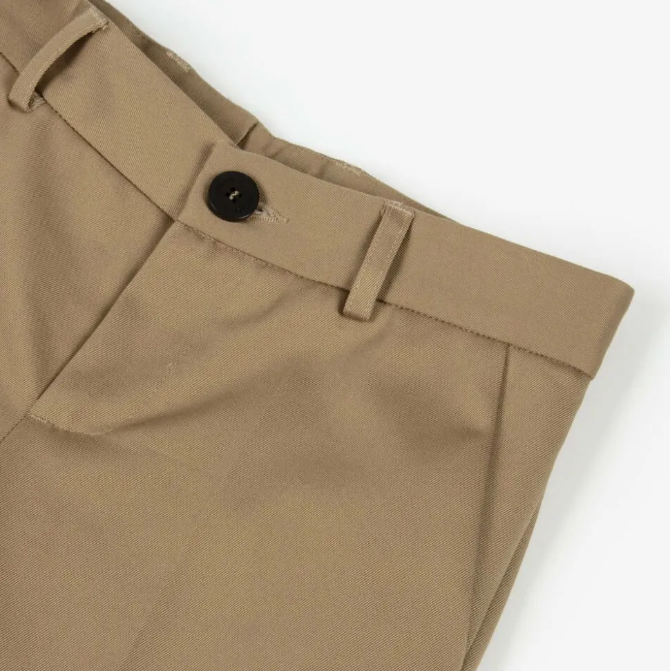 Boys Beige Gabardine Trousers
