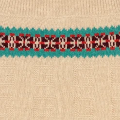 Boys Beige Knitted Dungarees