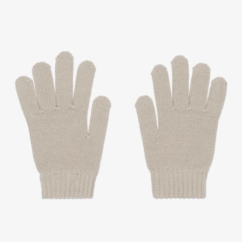 Boys Beige Knitted Gloves