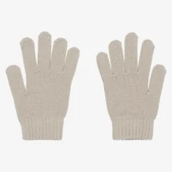 Boys Beige Knitted Gloves
