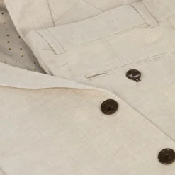 Boys Beige Linen & Cotton Suit