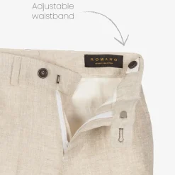 Boys Beige Linen & Cotton Suit