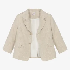 Boys Beige Linen Suit