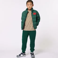 Boys Beige Monogram Cotton T-Shirt