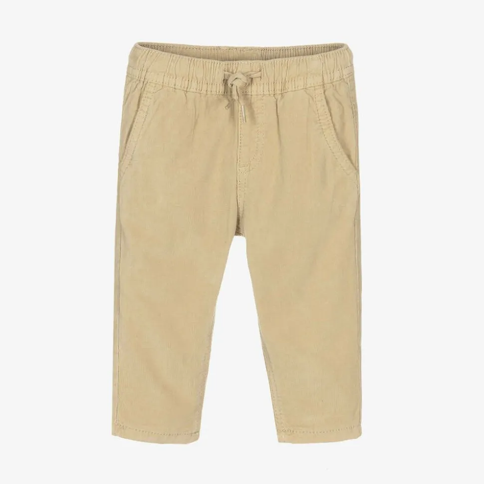Boys Beige Needlecord Trousers