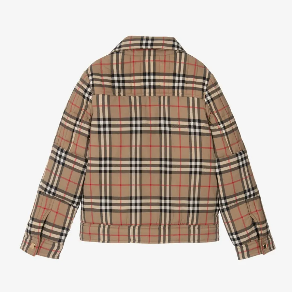 Boys Beige Vintage Check Jacket