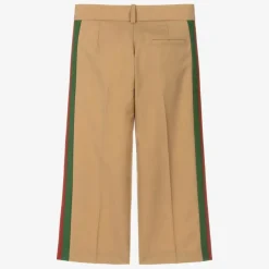 Boys Beige Wool Trousers