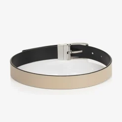 Boys Black & Beige Reversible Belt