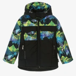 Boys Black Abstract Print Ski Jacket