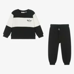 Boys Black Colourblock Tracksuit