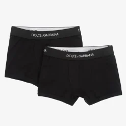 Boys Black Cotton Boxers (2 Pack)