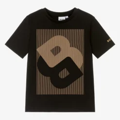 Boys Black Cotton Double B T-Shirt