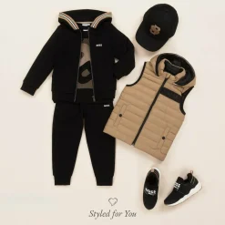 Boys Black Cotton Double B T-Shirt