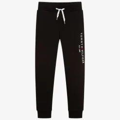 Boys Black Cotton Flag Joggers