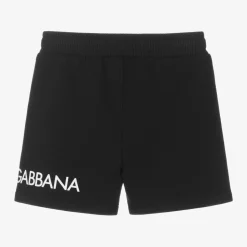 Boys Black Cotton Jersey Shorts