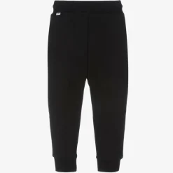 Boys Black Cotton Joggers